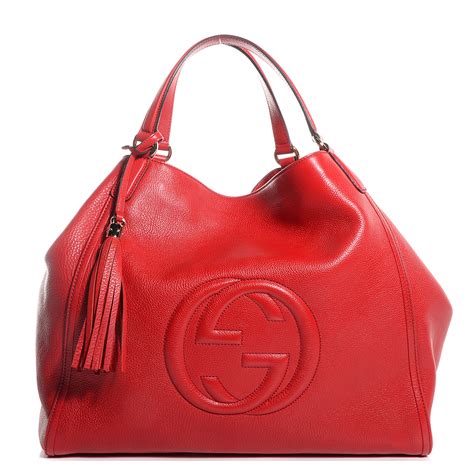 gucci leather large soho shoulder bag red|Gucci adjustable shoulder handbags.